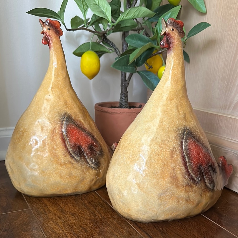 Resin Set of Chickens Figurines